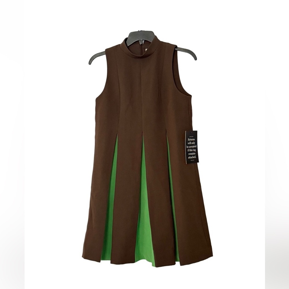 Tuckernuck Demitasse Griffiths Dress XXXL Brown Green Mod A-Line NWT - Picture 6 of 10